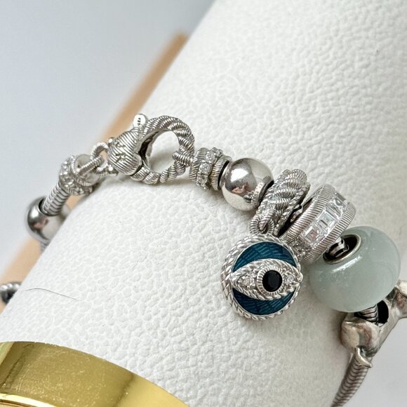 Judith Ripka Women's Sterling Silver Turquoise Charm Bracelet - Picture 4 of 4